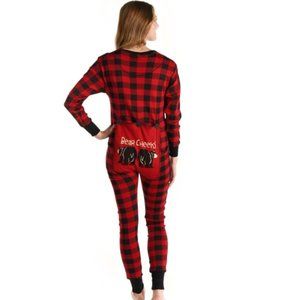 Lazy One Buffalo Check "Bear Cheeks" Adult Onesie